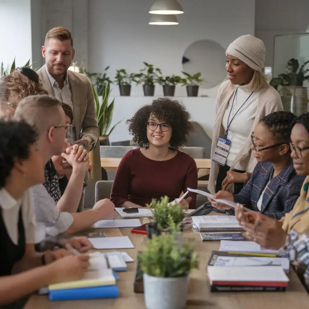 group of people communicating