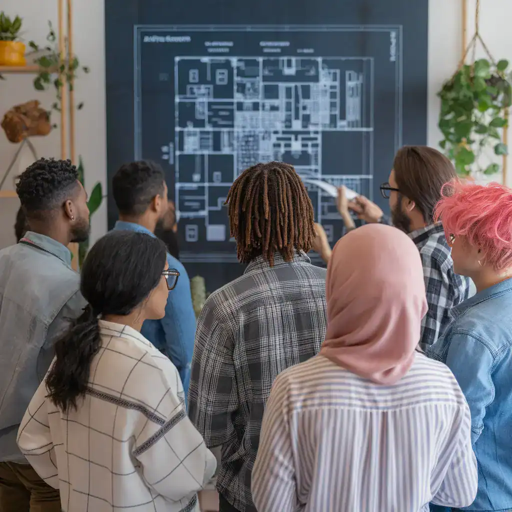 group of creators coming up with a repurposing plan